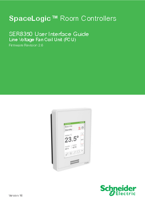 Image of SpaceLogic SER8350 Line Voltage Fan Coil Unit User Interface Guide