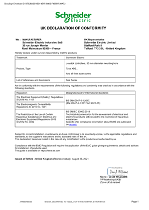 的映像 XD2 Joystick controllers