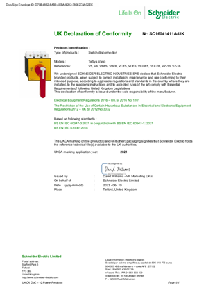 的映像 UK Declaration of Conformity