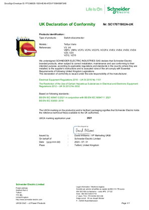 的映像 UKCA Declaration TeSys Mini-Vario, VARIO V3-V4