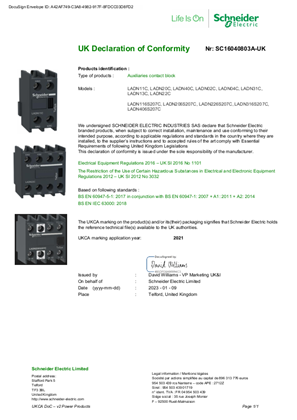 的映像 UKCA Declaration TeSys D_LADN..C