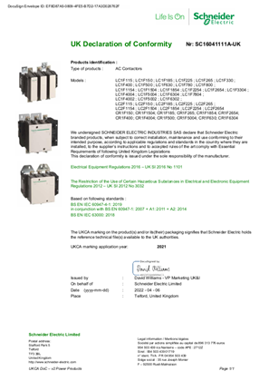 的映像 UKCA Declaration TeSys F_LC.F115-800_CR1F150-630