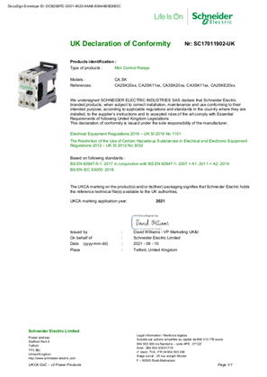 的映像 UKCA Declaration TeSys SK_CA.SK