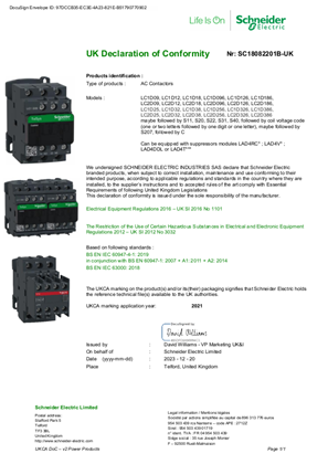 的映像 UKCA Declaration TeSys D_LC.D09-38...C