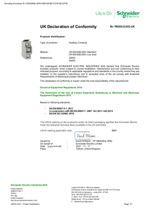 Image of UK-DoC_OF-SD-SDE-SDV_screw_NSX-NS-INS_AUX_PB20111301-UK