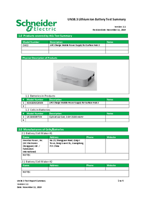 Imagen de UN38.3 Lithium Ion Battery Test Summary for CSH2