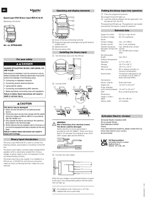 Slika linije SpaceLogic KNX- Binary Input REG-K/4x10-Operating instructions (EN)