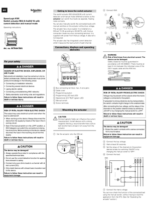 Slika linije SpaceLogic KNX- Switch Actuator with current detection REG-K/x230/16-Operating instructions (EN)