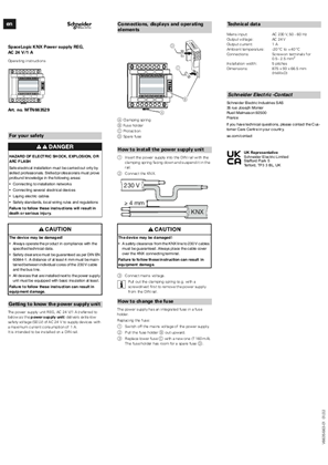 的映像 SpaceLogic KNX- Power Supply REG, AC 24 V/1 A-Operating instructions (EN)