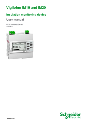 Imagen de Vigilohm IM10, Vigilohm IM20 Insulation Monitoring Device User Manual