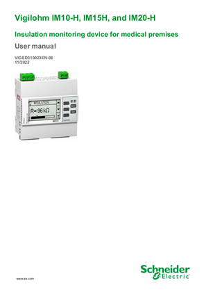 イメージ Vigilohm IM10-H, Vigilohm IM20-H, Vigilohm IM15H Insulation Monitoring Device User Manual