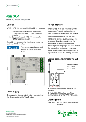 Obraz VSE 004 - VAMP 40 RS-485 module - User manual