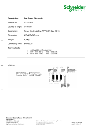 的映像 Heatsink fan kit for variable speed drive