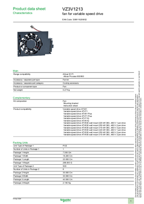 Image of Fan for variable speed drive