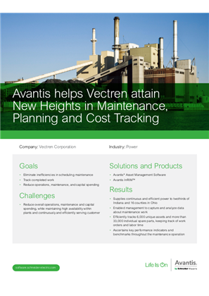 Image of Avantis helps Vectren attain new Heights in Maintenance, Planning and Cost Tracking