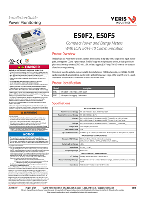 Image of E50F2, E50F5 Compact Power and Energy Meters With LON TP/FT-10 Communication