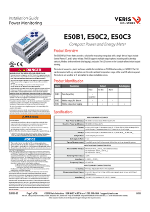 Image of E50B1, E50C2, E50C3 Compact Power and Energy Meter - Instruction sheet