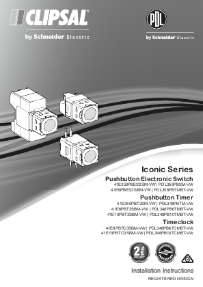 Image of PDL Iconic- Pushbutton Electronic Switch, Timer, Time clock-Instruction Sheet (EN)