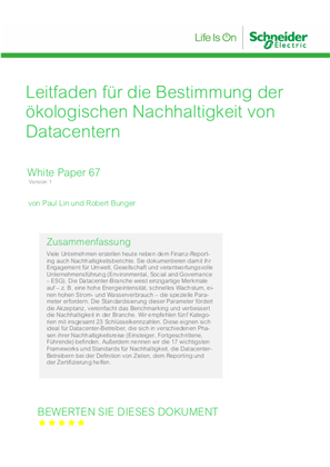 Bild von Leitfaden für Die Bestimmung der ökologischen Nachhaltigkeit von Datacentern