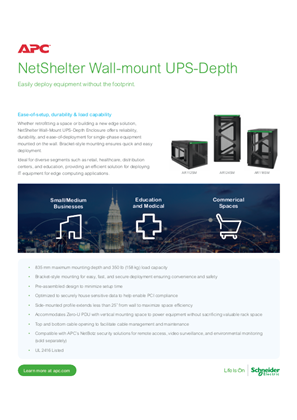 Bild av NetShelter UPS-Depth Wall-mount Enclosure One-Pager