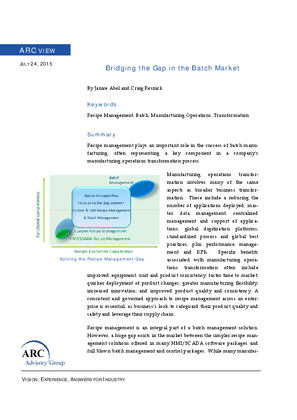 Imagen de Bridging the Gap in the Batch Market