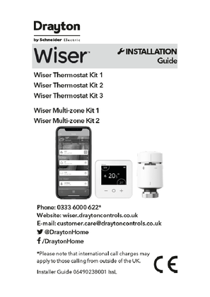 Image of Installation Guide - Wiser Thermostat Kit 1, 2, 3 & Wiser Multi-zone Kit 1, 2 - Drayton by Schneider Electric