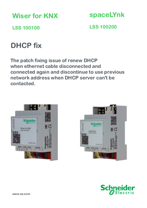 Image of Wiser for KNX, SpaceLYnk, DHCP fix, Software Hotfix & Patch