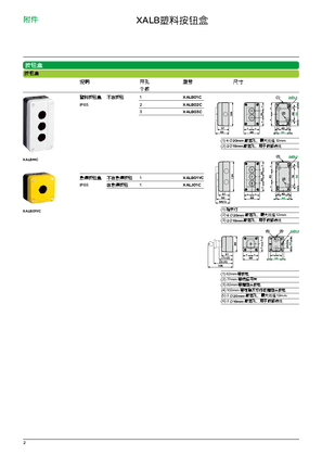 的映像 XALB塑料按钮盒单页