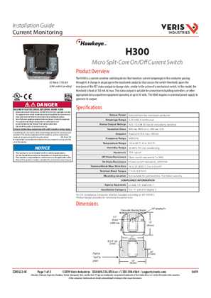 Image of H300 On/Off Status Current Switches - Installation Guide