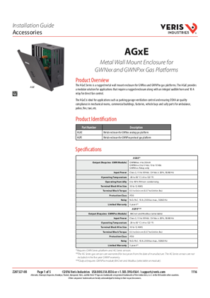 Image of AGxE Metal Wall Enclosure for GWN and GWNP Gas Platforms - Installation Guide