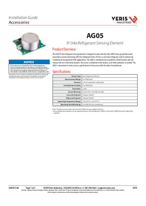 Image of AG05 R13a Refrigerant Sensing Element - Installation Guide