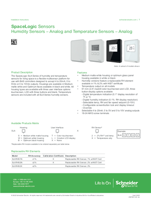 Imagen de SpaceLogic SLA Series Humidity and Temperature Sensors, Analog - Installation Instructions