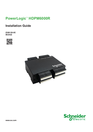 Image of PowerLogic™ HDPM6000R Installation Guide
