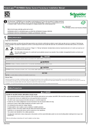 Image of PowerLogic™ HDPM6000 Series Current Transducer Installation Manual