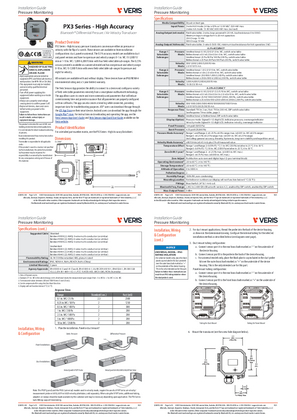 Imagen de PX3 Series - High Accuracy Differential Pressure/Air Velocity Transducers, Installation Guide