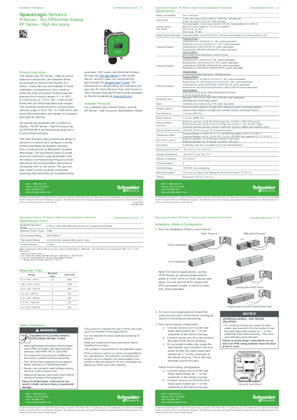 Imagen de SpaceLogic EP Series - High Accuracy Dry Differential Analog Sensors, Installation Instructions