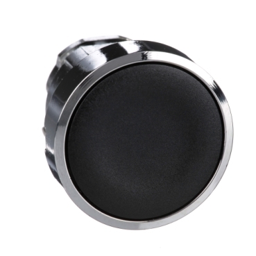 Image of ZB4BA2TQ : Head for non illuminated push button, Harmony XB4, metal, black flush, 22mm, spring return, unmarked, set of 100