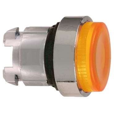 的映像 ZB4BW153S : Ø22橙色弹簧返回凸头带灯按钮头，适用于集成LED灯泡灯座