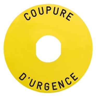 的映像 ZBY8160 : Ø90急停按钮标牌，COUPURE D'URGENCE /logo ISO13850