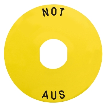 的映像 ZBY8260 : Ø90急停按钮标牌，NOT-AUS/logo ISO13850