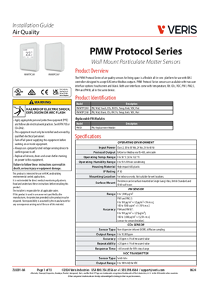 Image of PMW Protocol Series Particulate Matter (PM) Sensors - Installation Guide