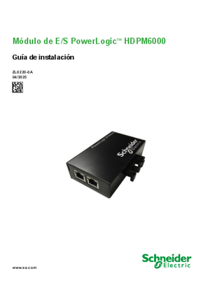 Imagen de Módulo de E/S PowerLogic™ HDPM6000 - Guía de instalación