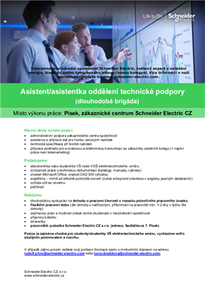 Obrázek Asistent/asistentka oddělení technické podpory