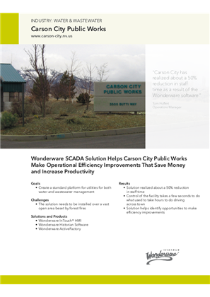 Image of Wonderware SCADA Solution Helps Carson City Public Works
