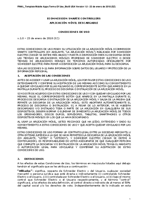 Slika linije eCommission SmartX Controllers - Terms Of Use Spanish