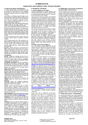 Image of Schneider eStar General Terms and Conditions of Sale - Products & Projects
