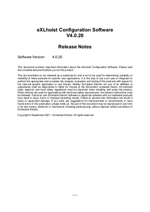 的映像 eXLhoist Configuration Software