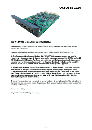 Görüntüsü Easy UPS 3-Phase Modular Now Supports Redundant Intelligence Module - HK