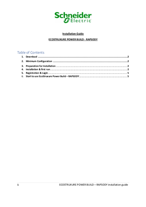 Image of Ecostruxure Power Build-Rapsody -Installation Guide VF1