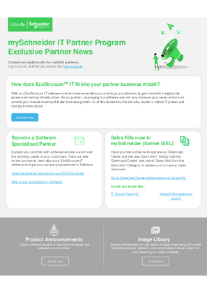イメージ mySchneider IT Partner Program - Exclusive Partner News